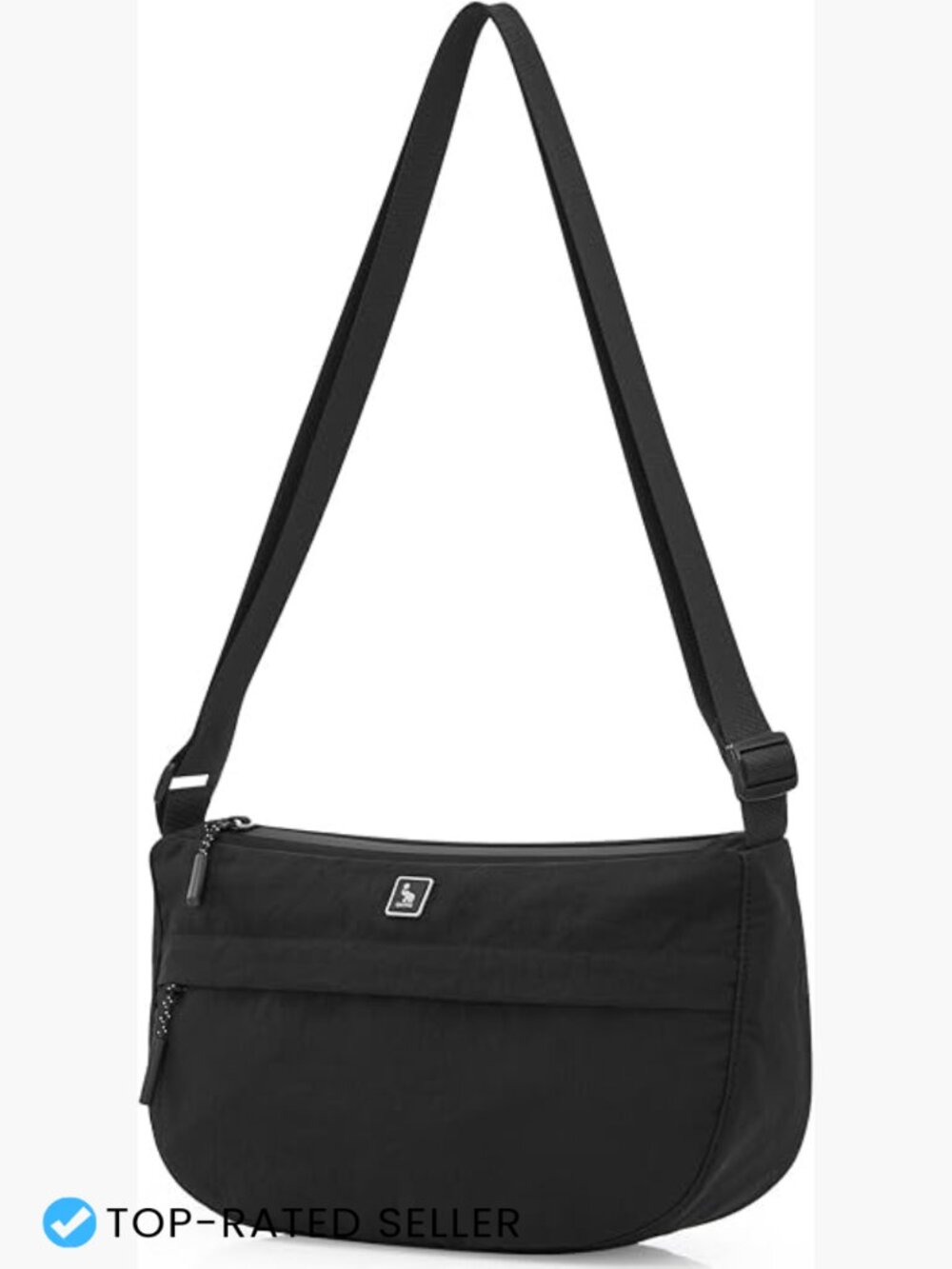 Nylon Crescent Crossbody Bag Lightweight Waterproof Zip Adjustable Minimal Chic